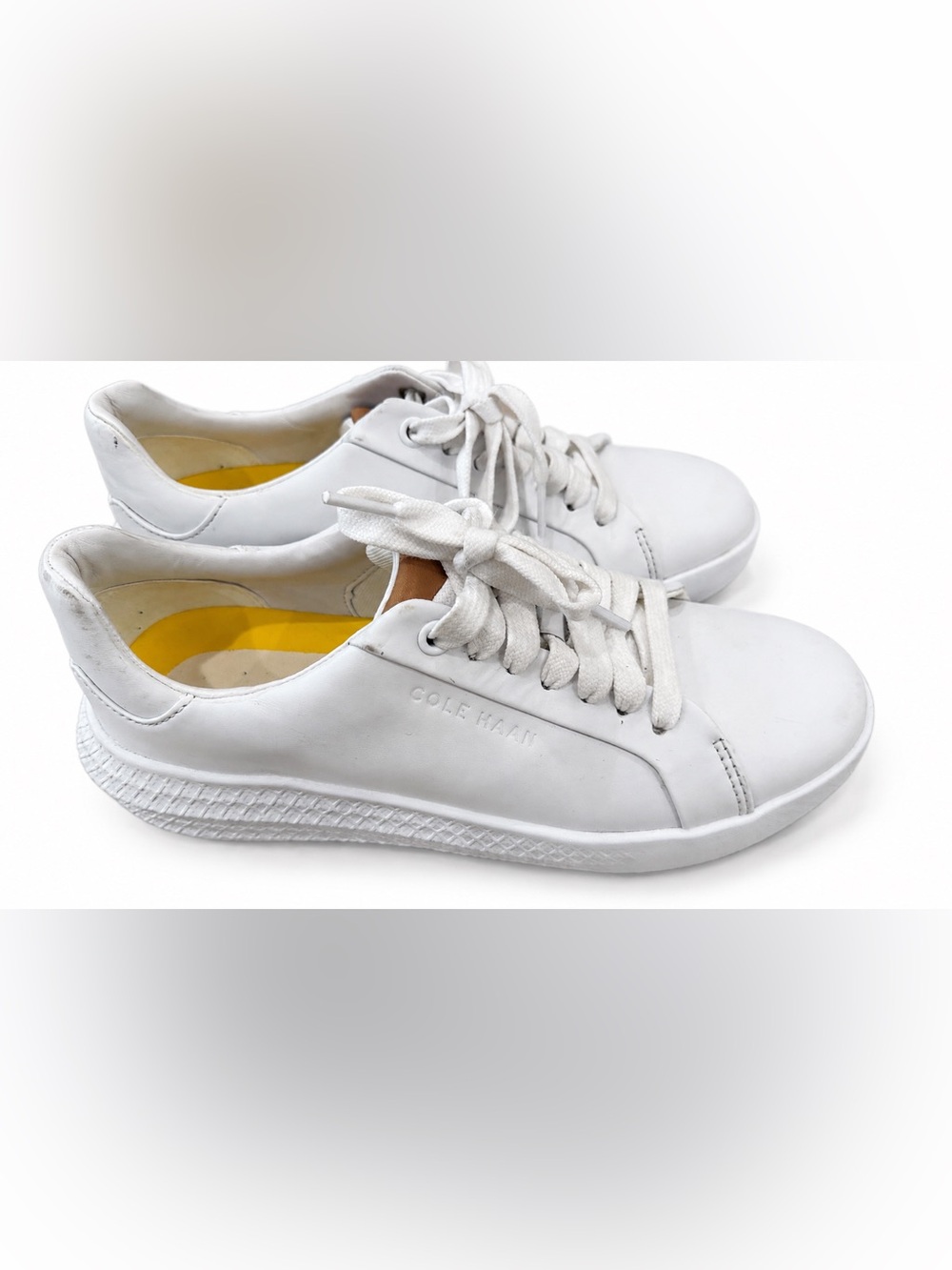 Cole Haan White Leather Low-Top Sneakers